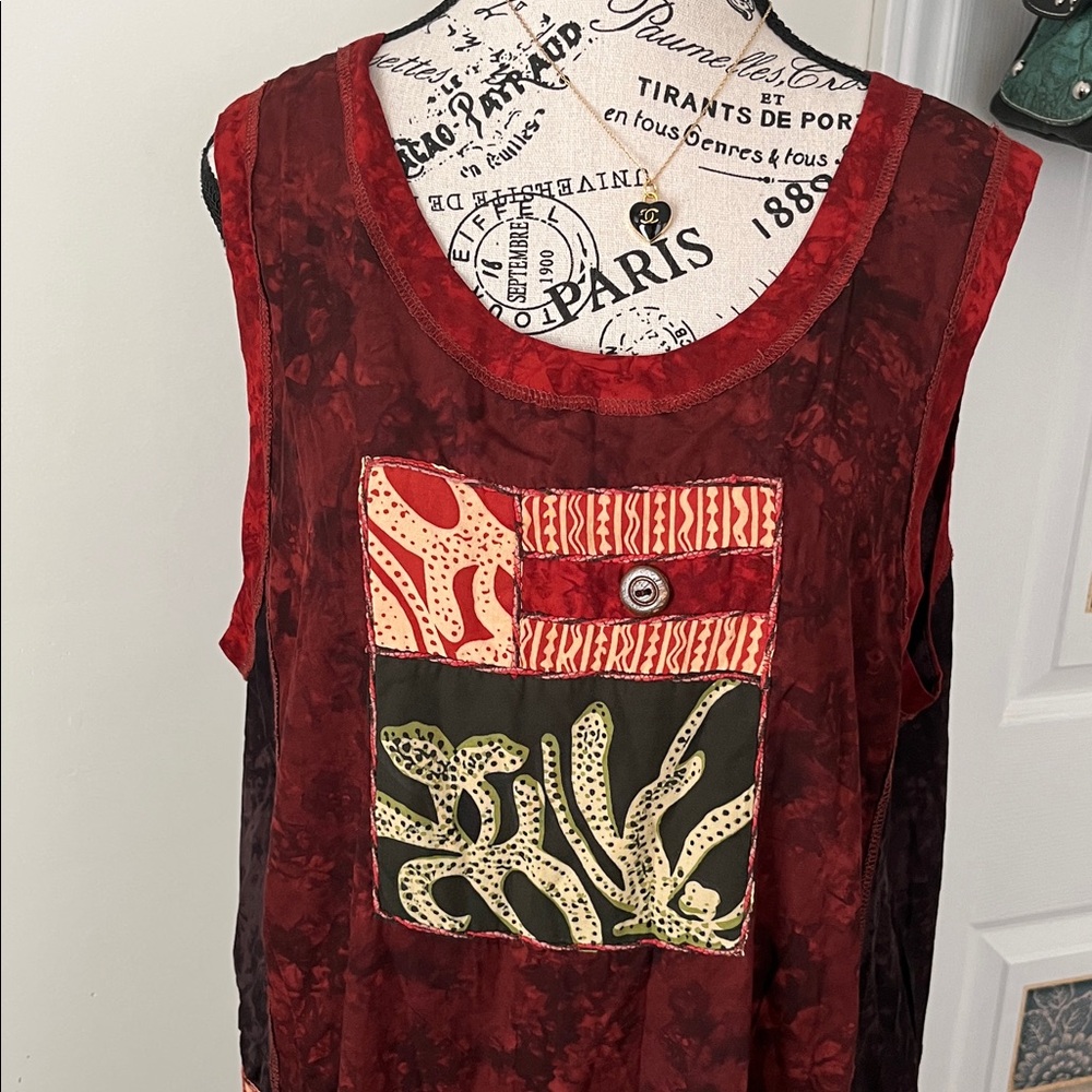 Chic Sleeveless Red and Black Maxi Dress - Picture 6 of 6